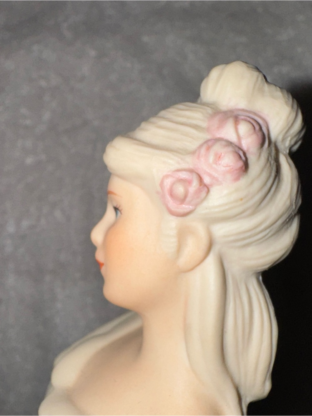 Cream Porcelain Lady Figurine with Pink-Accented Hat - Picture 8 of 8